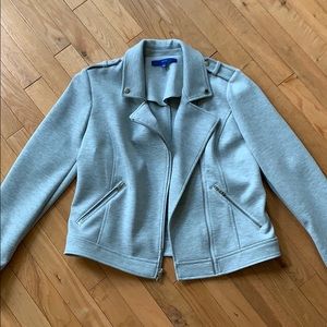 Gray blazer with zippered pockets